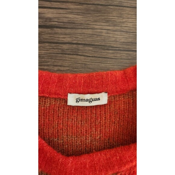 Gimaguas Womens Sweater Medium Orange/Brown Paisley‎ Print Wool Blend 70's Retro - Picture 2 of 10